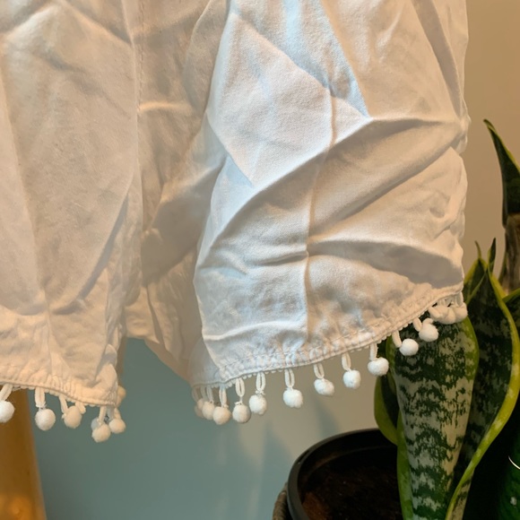 Boho White Romper with tassels - Picture 3 of 7